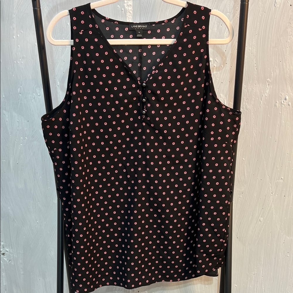 Lane Bryant drew career tank top black and pink women’s plus Sz.16
